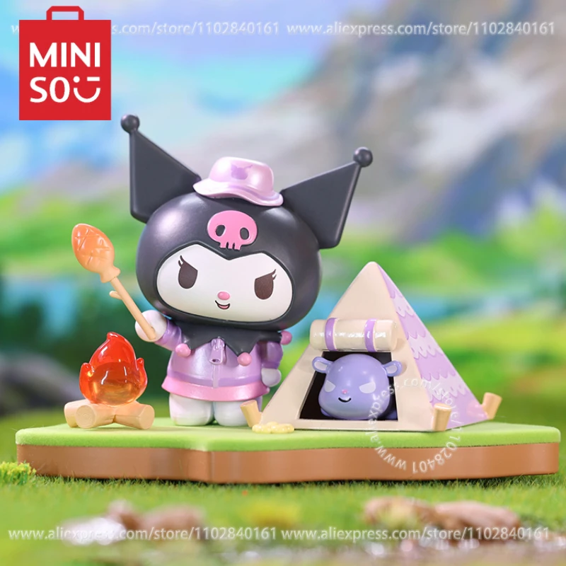 MINISO Blind Box Toys Sanrio Series Camping Friends Cute Model Ornaments Decorate Children's Birthday Gift Animation Peripheral