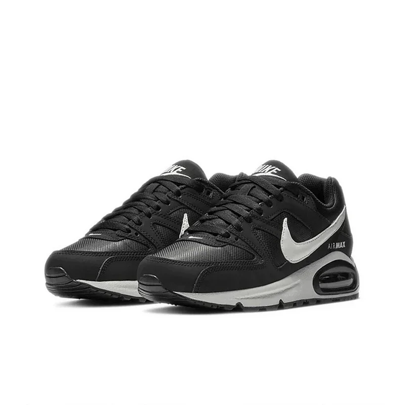 Nike Air Max Command Men's Women's Running Shoes Sports Mesh Fabric Non-slip Lightweight Springback Air Cushion Black and White