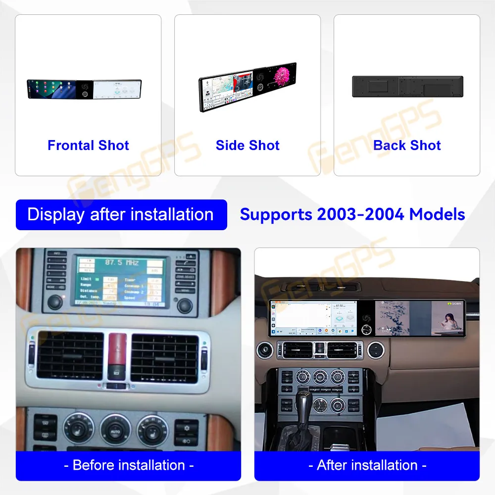 Dual Screen 12.3 Inch Android 13 CarPlay Car Radio For Land Rover Range Executive 2003-2004 Touch Screen Multimedia Player GPS
