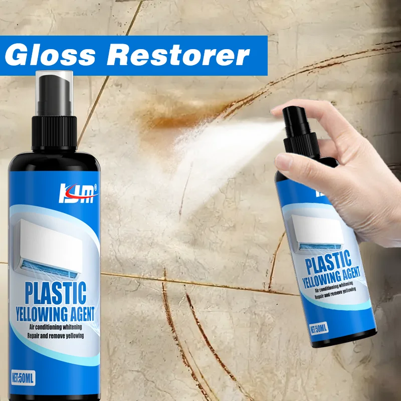 بخاخ تجديد البلاستيك الجديد من KJM 50 مل - مزيل اصفرار Aircon العالمي، مرمم عالي الكفاءة لوحدات التيار المتردد، سهل الاستخدام