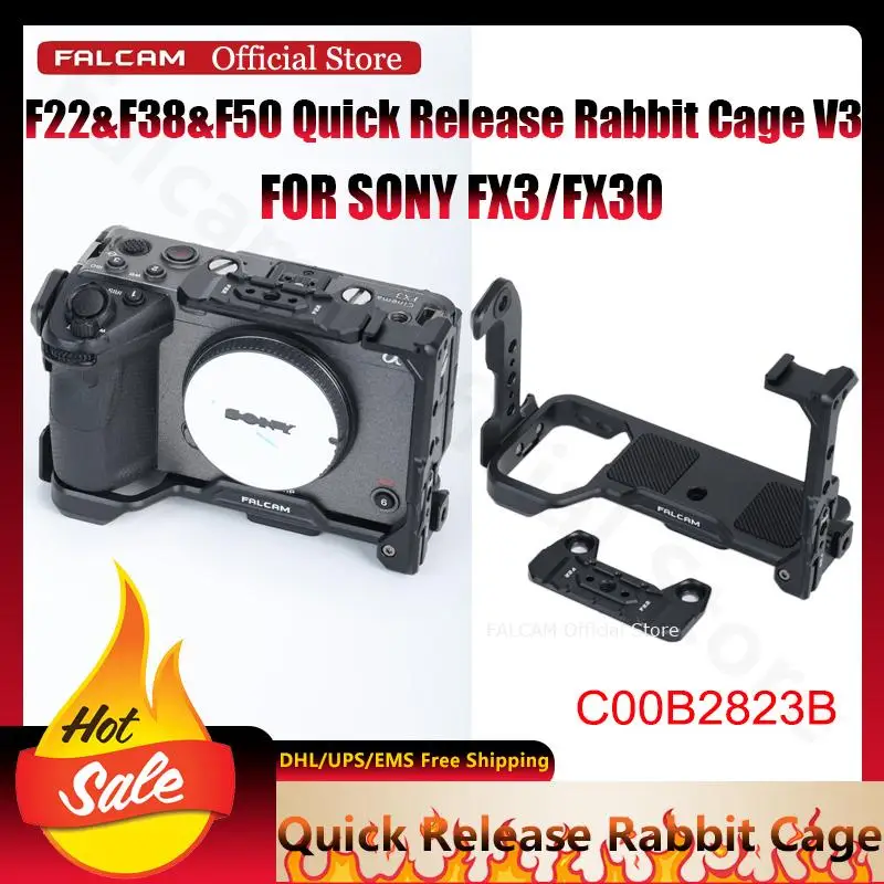 

Falcam Official F22&F38&F50 Quick Release Rabbit Cage V3 for Sony Fx3/fx30 Unobstructed Hotshoe and Buttons Can Flip Screen NEW