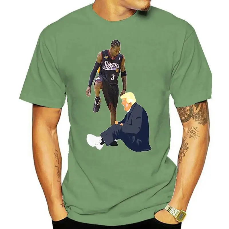 Allen Iverson Crossing Donald Trump Hoodie, camisa de manga comprida, plus size, verão, 2022