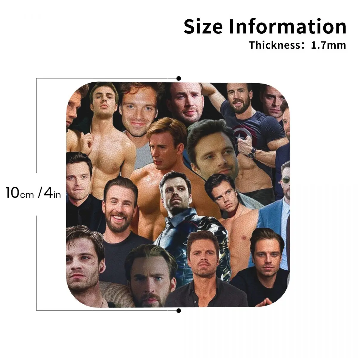 Sebastian Stan And Chris Evans Collage Coasters Kitchen Placemats  Insulation Cup Coffee Mats Decor Home Tableware Pads Set of 4