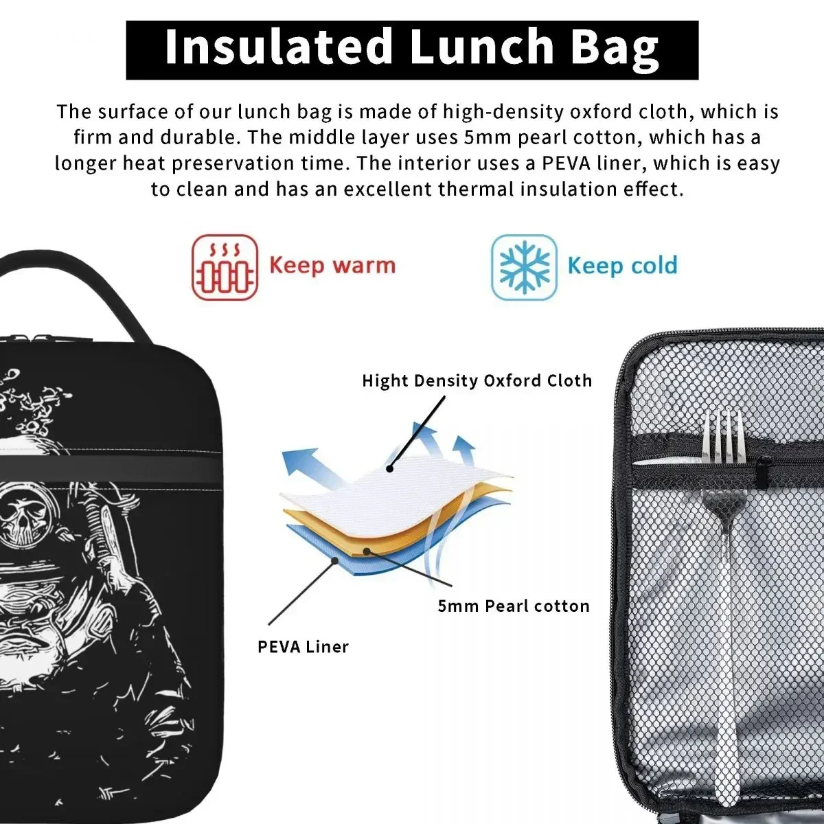 Deep Sea Dive Diving Scuba Insulated Lunch Bags Thermal Bag Reusable High Capacity Tote Lunch Box Food Storage Bags Picnic