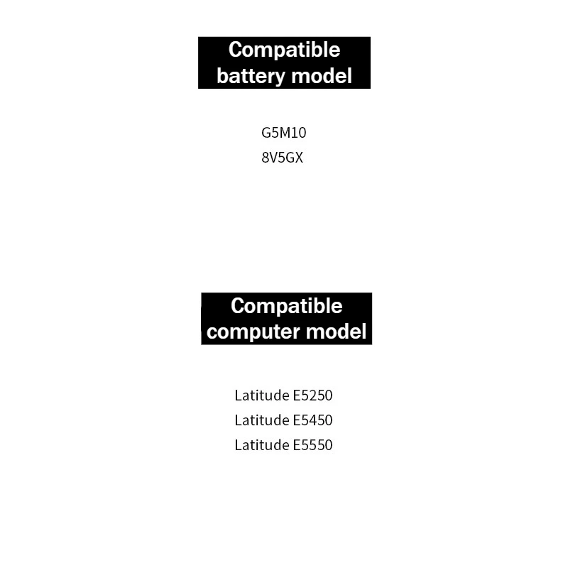High-Quality G5M10 7.4V 6700mAh Laptop Battery for Dell Latitude E5250 Latitude E5450 Latitude E5550 8V5GX In Stock