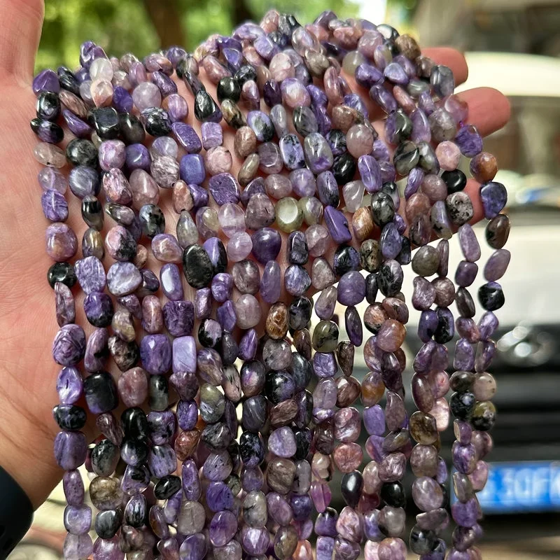 

3pcs 6-9mm Purple Irregular Natural Stone Gemstone Beads For Jewelry Necklace Bracelet Making DIY Accessories