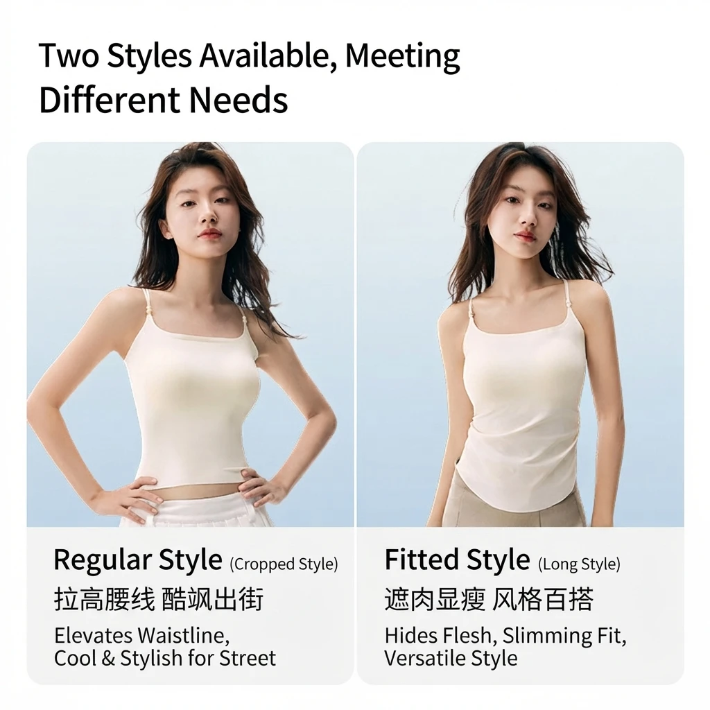Women Sling Vest with Chest Pad Fixed Cup Seamless Backless Camisole Ice Silk Slim Fit Short Tank Top Inner Wear Outer Wear