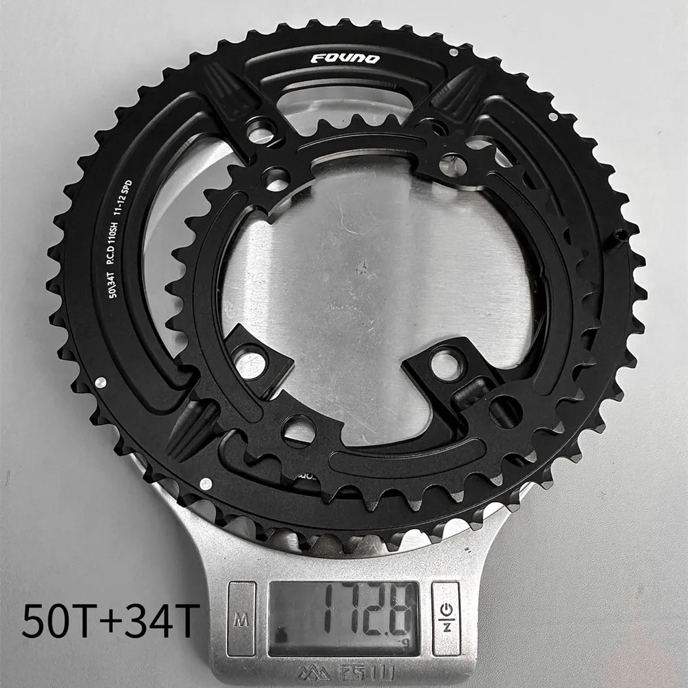 FOVNO Bicycle Chainring 110BCD 4 Claws 50-34T Double Disc for Road Bike forShimano 5800/6800/R7000/R8000/R9100 Cycling Parts