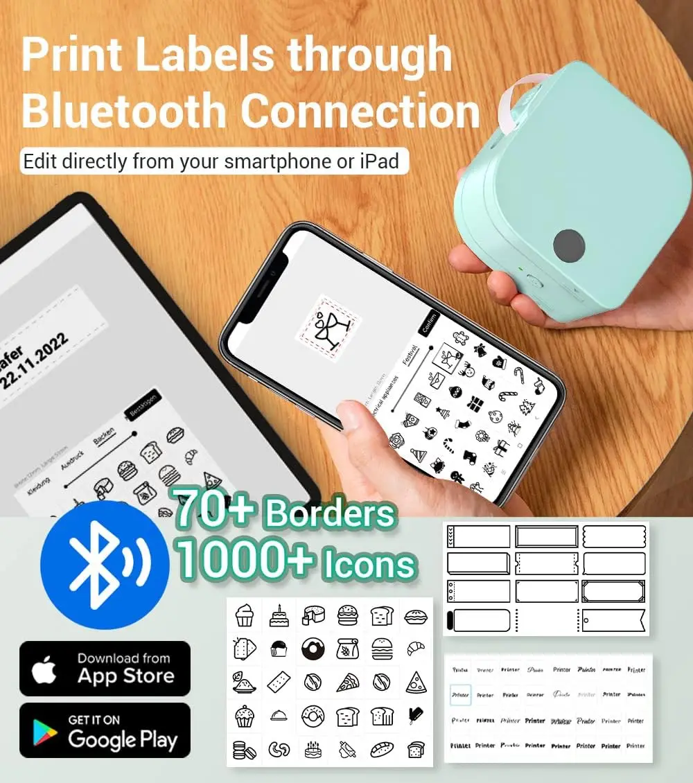 Phomemo-máquina para hacer etiquetas P12 con cinta adhesiva, Mini máquina para hacer etiquetas adhesivas para la organización de la oficina en casa,