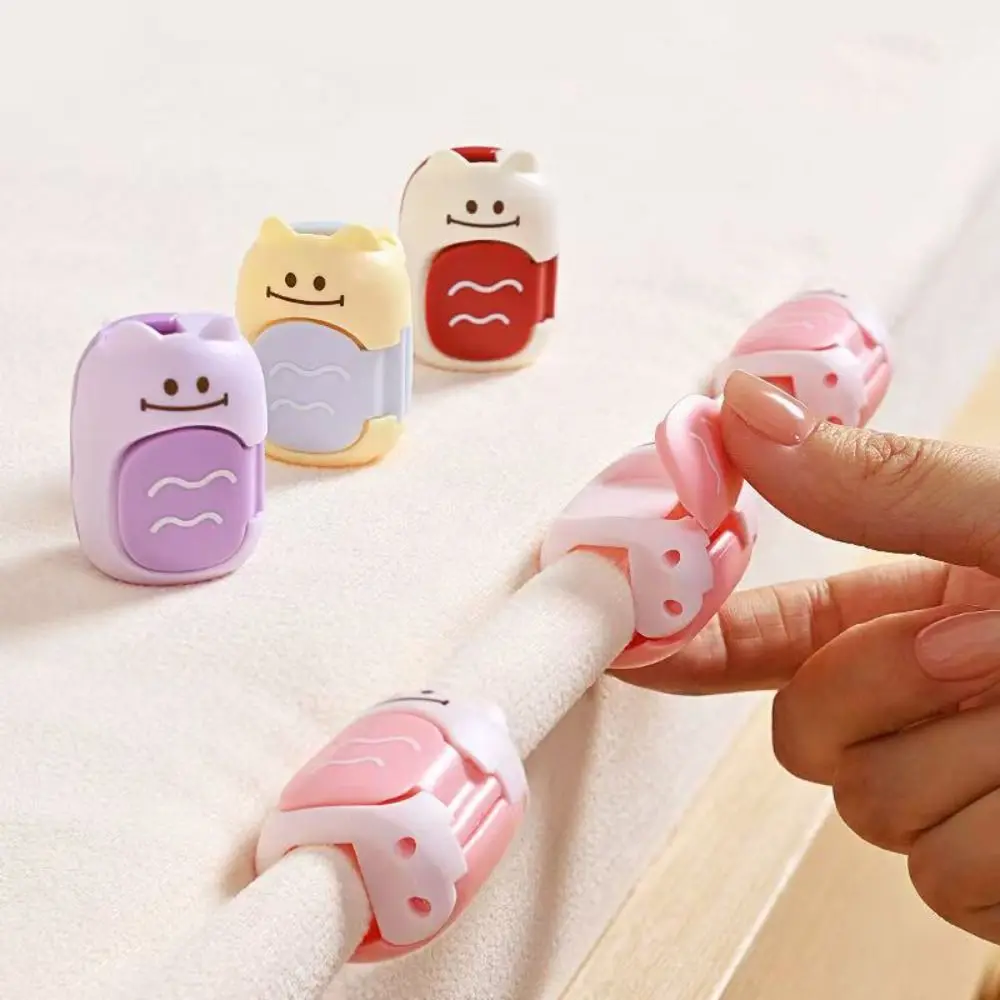 8Pcs Cute Cartoon Bed Sheet Fastener Clips Needle-Free Non-Slip Bedding Grippers Press Lock Mattress Sheet Holders