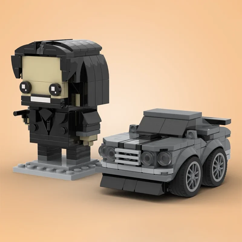 311 Stück MOC John Wick Forded Mustangesd Brickheaded Modell Bausteine Spielzeug Architektur DIY Weihnachtsgeschenke Idee Ziegel Kinder