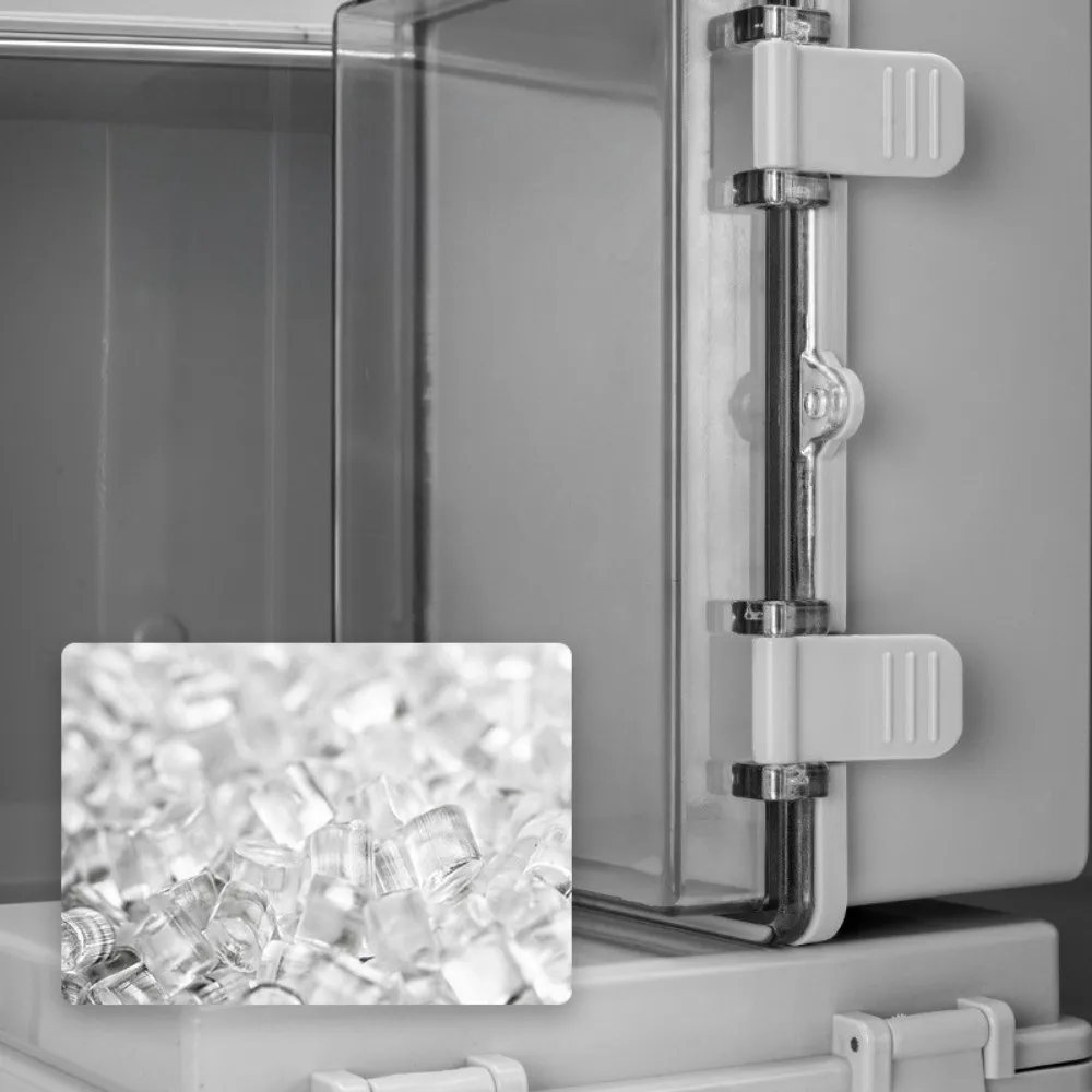 

Outdoor Sealed Electrical Plastic Enclosure ABS IP66 Waterproof Distribution Box with Hasp Transparent Cover Power Junction Box