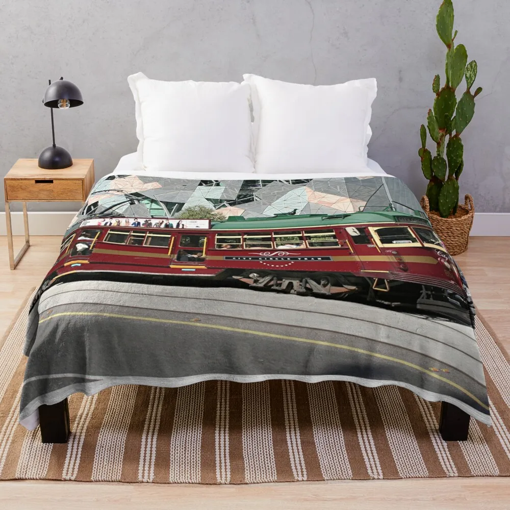 Melbourne city tram, Victoria, Australia 3 Throw Blanket Multi-Purpose Luxury Designer Blankets