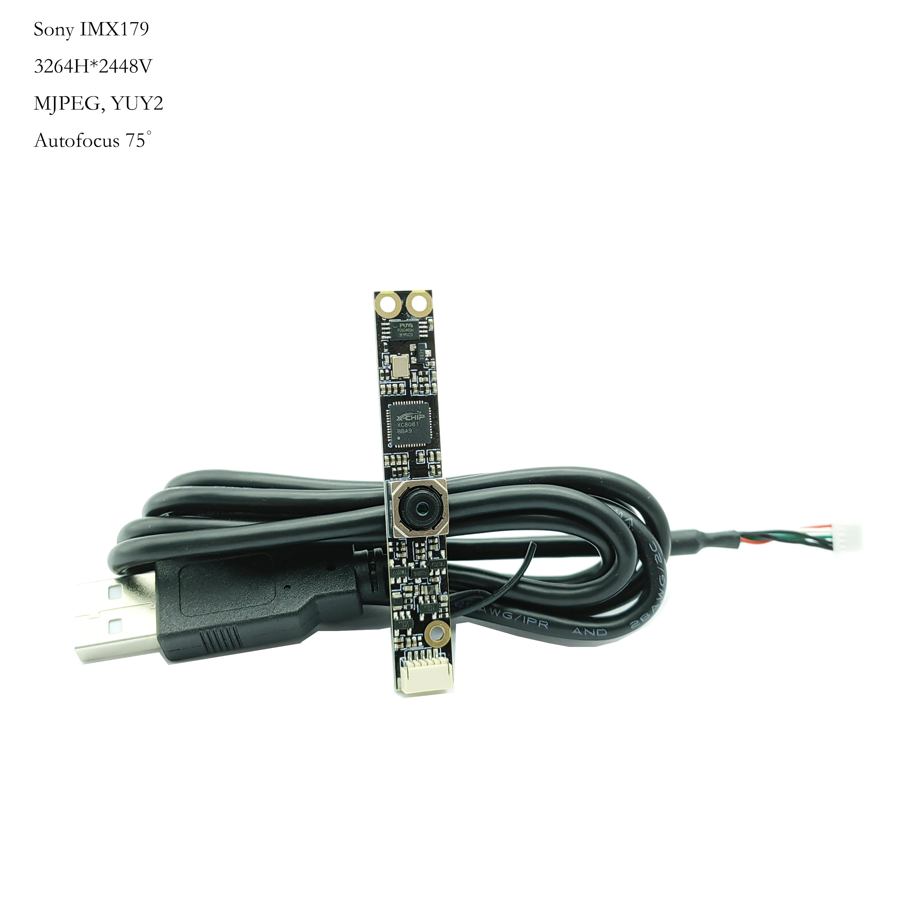

4K 3264*2448 8MP HD CMOS IMX179 USB Camera Module Autofocus 75° MJPG OTG UVC USB Plug Play For Laptop Computer