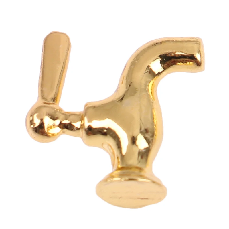 4 개/대 1:12 인형 집 욕실 액세서리 인형 집 미니어처 수도꼭지에 대 한 소형 금속 수도꼭지 수도꼭지