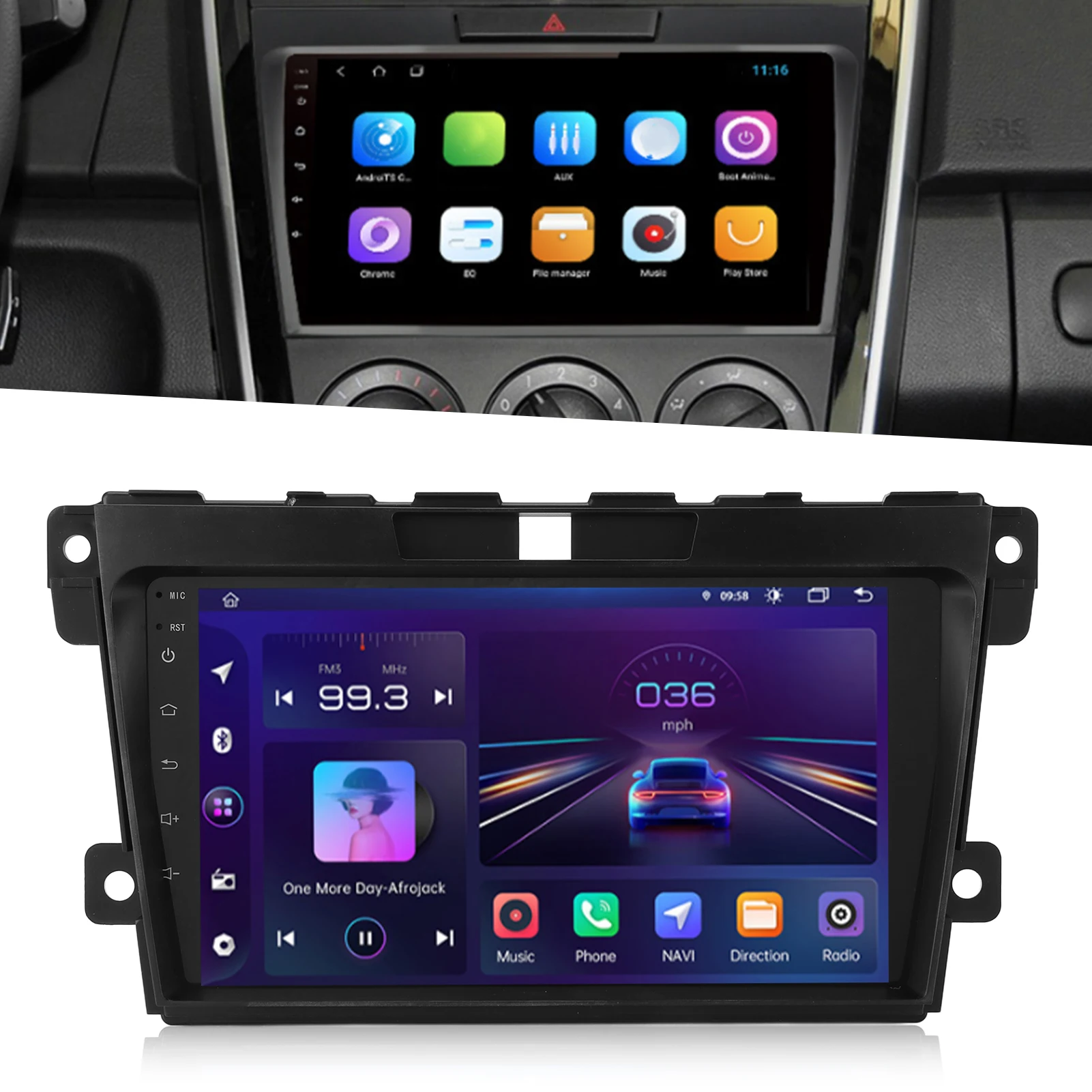 Autonavigation 9 Zoll Autoradio Bluetooth Hände – Auto-Multimedia-Player GPS-Navigation Ersatz für CX7 2008–2015