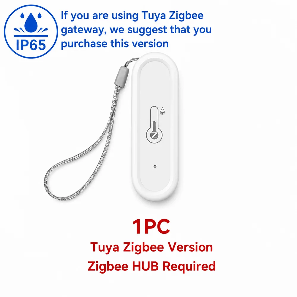Zigbee 3.0 Temperatur- und Feuchtigkeitssensor Tuya Smart Life Wasserdichtes Hygrometer Kompatibel mit Alexa Home Assistant Zigbee2MQTT