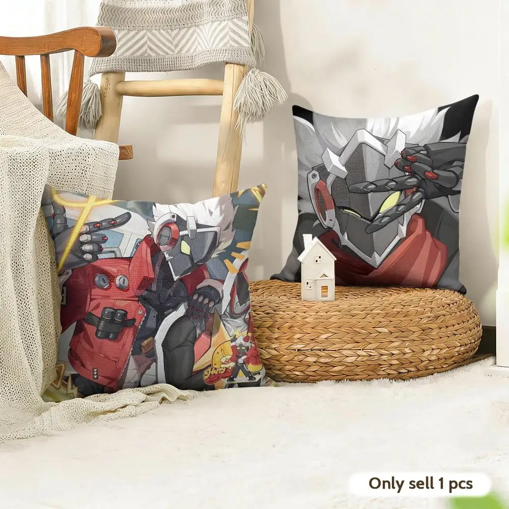 Game Zzz Billy Kid Cushion Cover Natural Linen Organic Fabric Double-Sided Printing Sofa Home Decor Gift Pillow Case