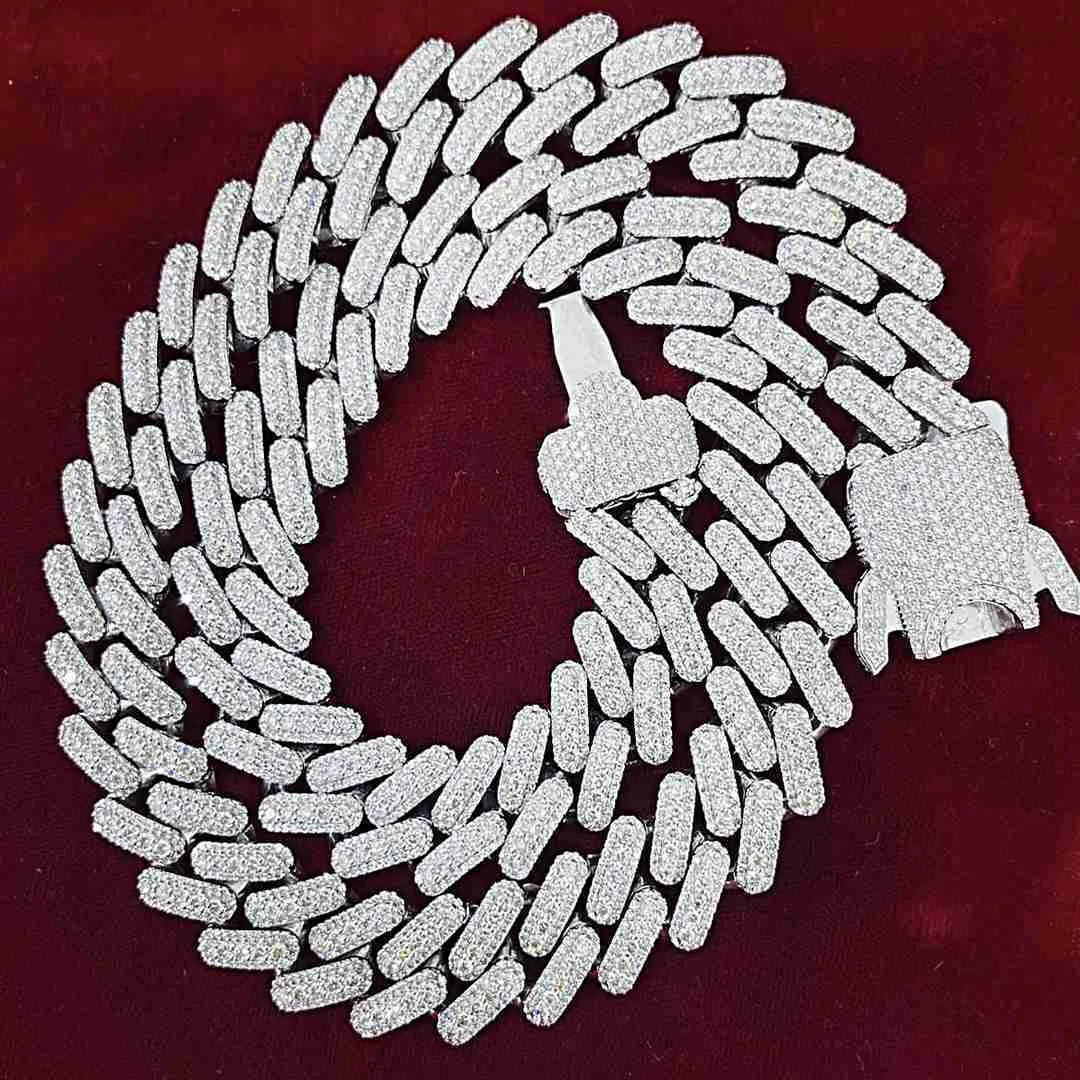 

8/10/12/14/16 мм индивидуальное ожерелье с кубинской цепочкой Vvs из муассанита Iced Out на цепочках из стерлингового серебра