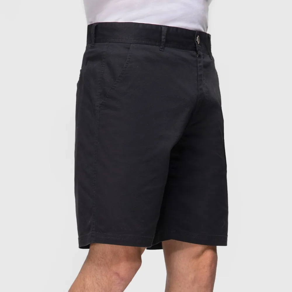 FASHIONSPARK-pantalones cortos de sarga de algodón para hombre, Shorts elásticos chinos de 7 pulgadas, Frente plano, informales, para Golf y trabajo