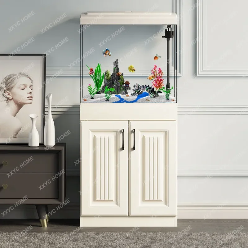 O Integrated New Vertical Landscaping Household Filter Oxygen 2025 TV Cabinet Goldfish Tank Living Room Small With Cabinet