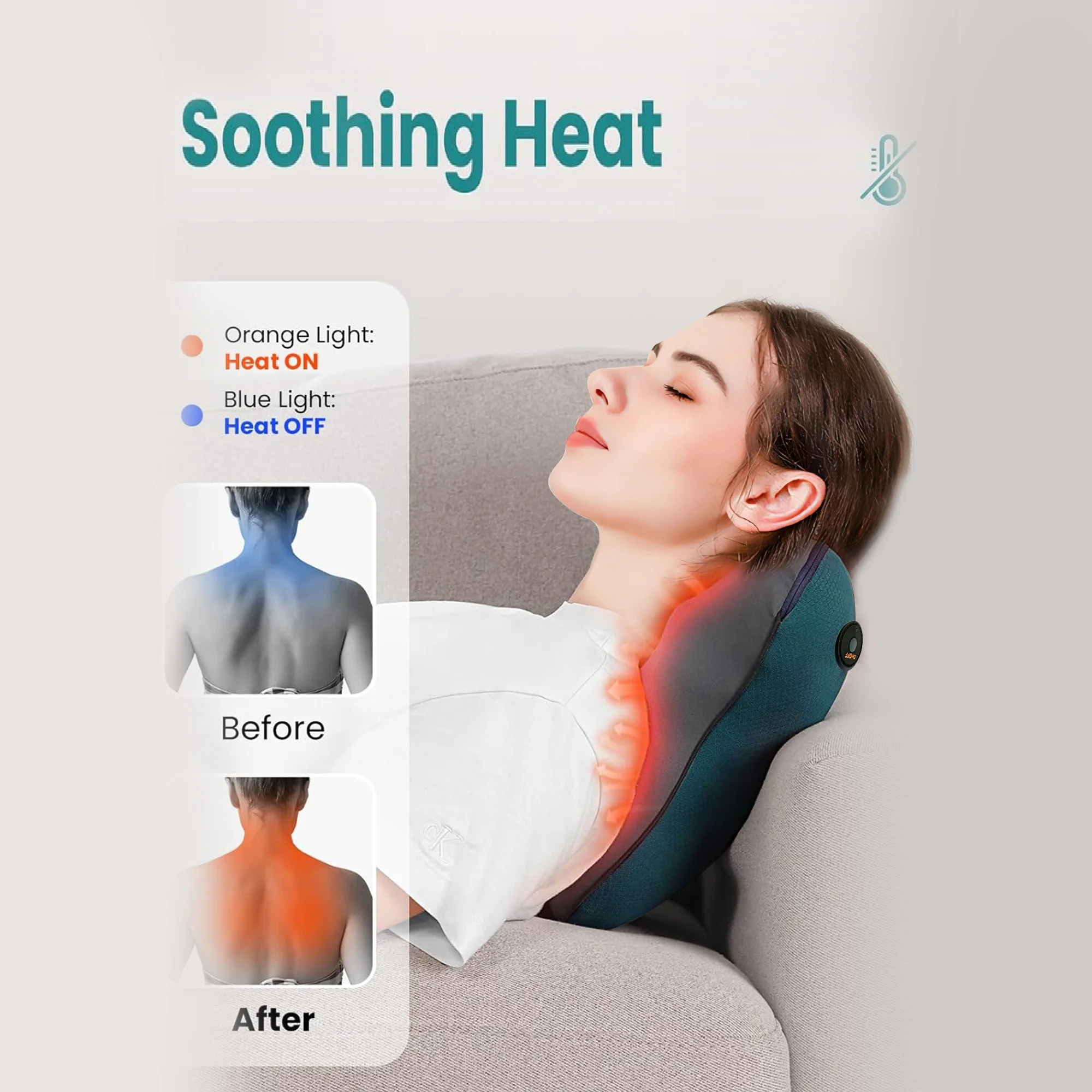 Back Massage Pillow with Heat Cordless Neck Massagers for Relax Deep Tissue Shiatsu Massagers for Full Body Gifts for Women Men