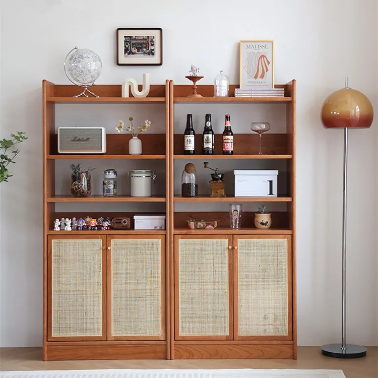 Wohnzimmer Bücherregal Rattan Lagerregal Display Regal einfaches Spind