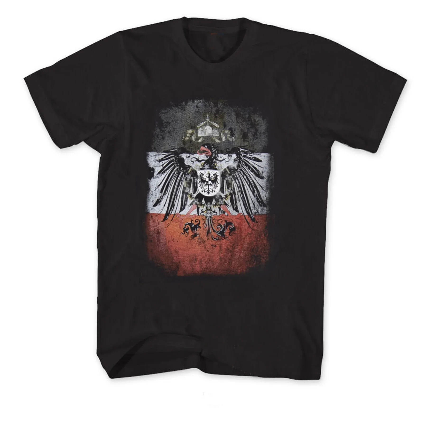 

Винтажная футболка с немецким императорским флагом со значком черного орла. Летняя хлопковая мужская футболка с коротким рукавом и круглым вырезом, новинка S-3XL