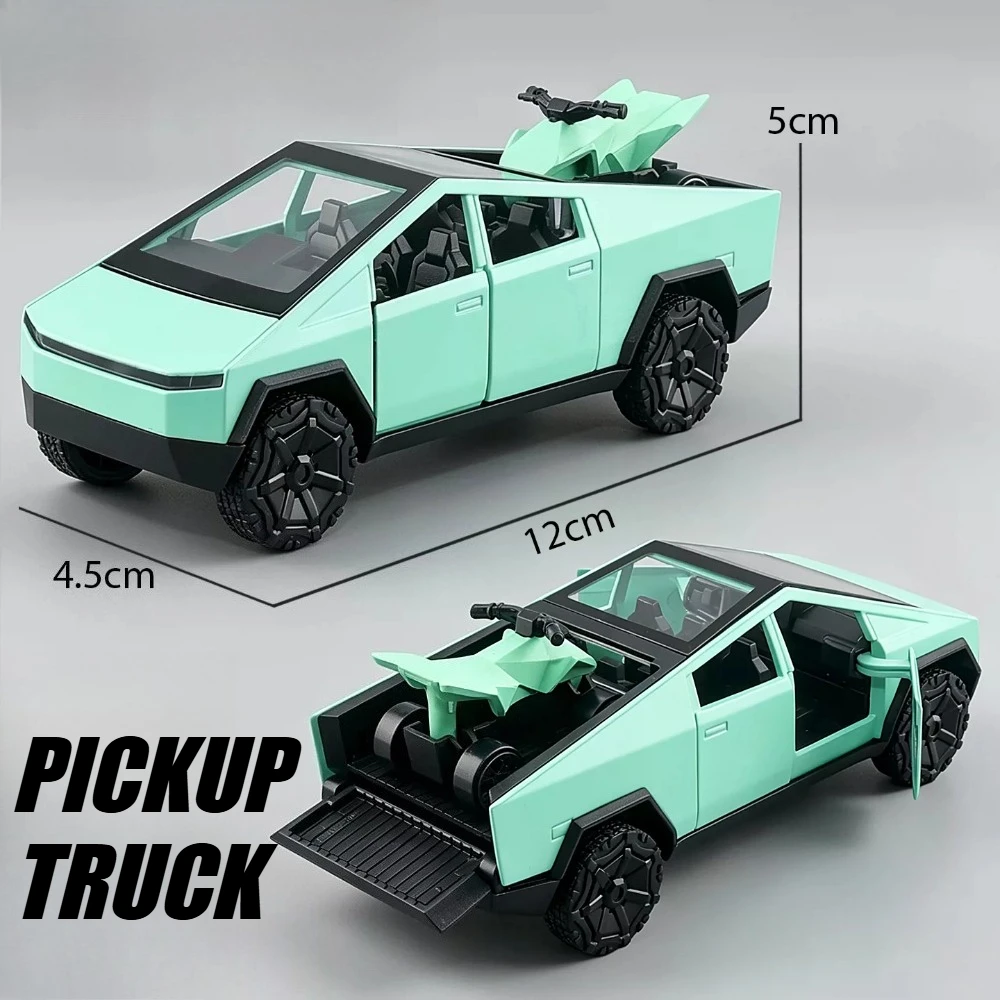 Modèle de camionnette à énergie nouvelle 1:36, voiture jouet avec portes ouvrables, carrosserie métallique, voitures à rétrofriction pour l'éveil des enfants