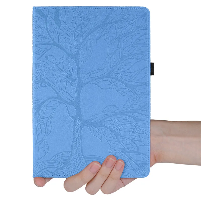 Tablet Case for Samsung Galaxy Tab S9 Case SM-X710 X716B 3D Tree Embossed 360 Degree Rotating Flip Stand for Galaxy Tab S9 Cover