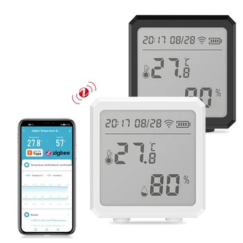 חיישן טמפרטורה ולחות Zigbee עם מסך LCD של Tuya APP תצוגה דיג...