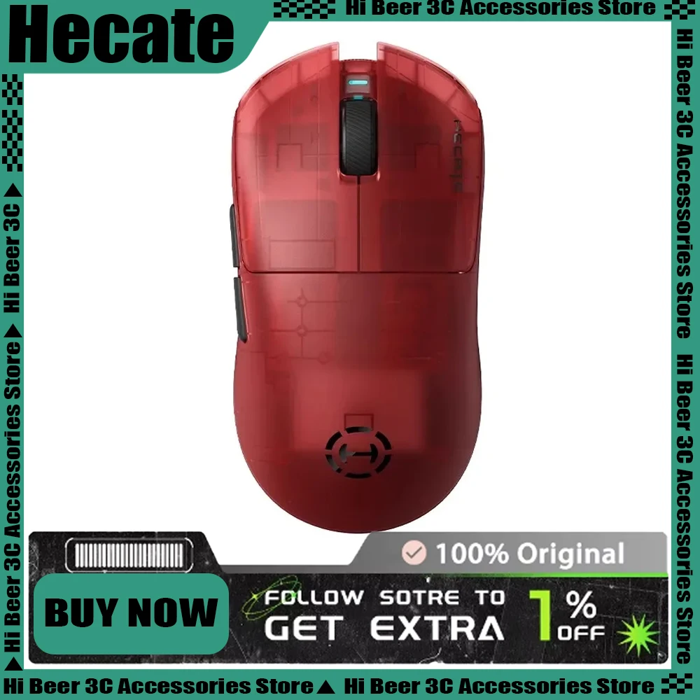 

Hecate G3M Pro Модернизированная беспроводная мышь с тремя режимами Paw3395 Датчик скорости вспышки Легкая и долговечная игровая мышь для киберспорта Подарки