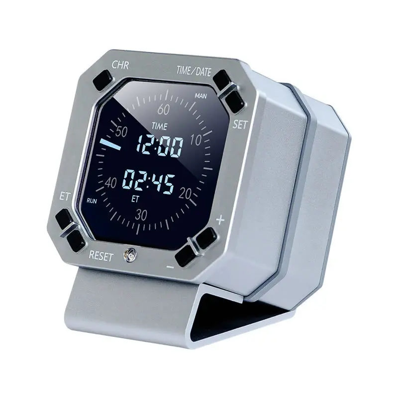 FCS-35000 Aviation Clock for BOEING 737NG Instrument Gray /Anodized Aluminum Shell  FCS-LAB-M Aircraft Clock Timer