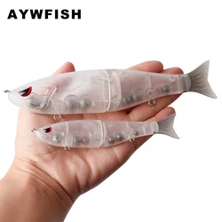 AYWFISH 3-6PCS / Lot Blank Unpainted Glide Bait Free 3D Eyes Fishing Lures Bass Fishing Tackle Unpainted Slide Lure for DIY