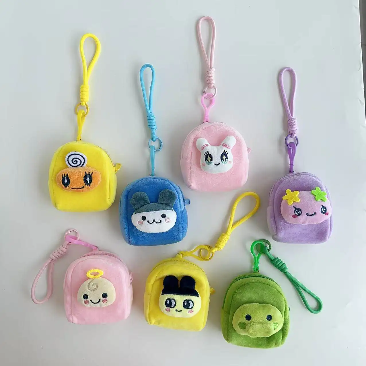 Cartoon Tamagotchi Mini Backpack Phone Strap Cute Plush Storage Bag Mametchi Lovelin Kuhcipatchi Pendant Coin Purse Girls Gifts