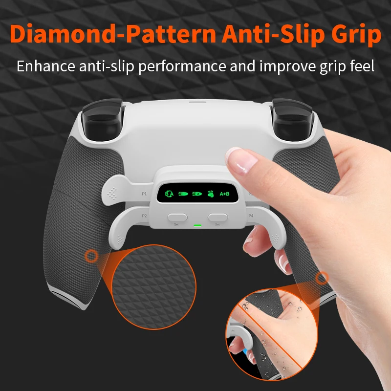 Back Paddles Attachment Controller Extension Back Button & Backplate Remap for PS5 Dual with Turbos Macro For PS5