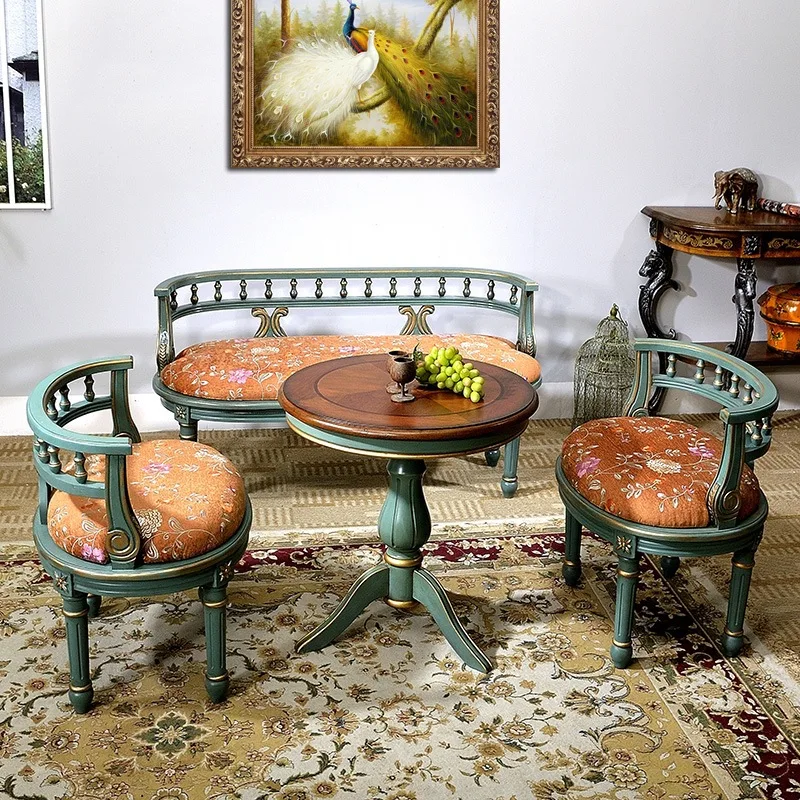 American solid wood small coffee table painted corner table living room sofa edge small apartment round table