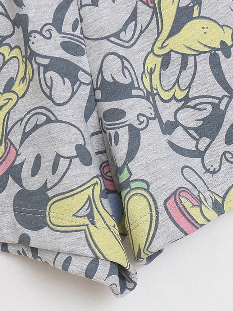 Disney Shorts Stich Kleines Monster Mickey Maus Cartoon Print Mode Frauen Kordelzug Elastische Taille Casual Shorts Weibliche