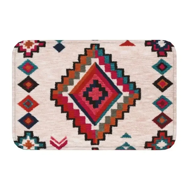 Moroccan Berber Rug Boho Style Front Door Mat Anti-Slip Antique Bohemian Geometric Doormat Floor Bathroom