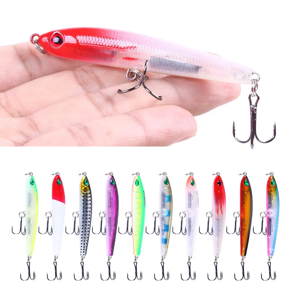 NEWUP 1PCS Fishing Lure Bait Swimbait Jerkbait Pencil 7.5cm 9g Banana Walk Dog Sinking Lures  Pencil Surface Stick