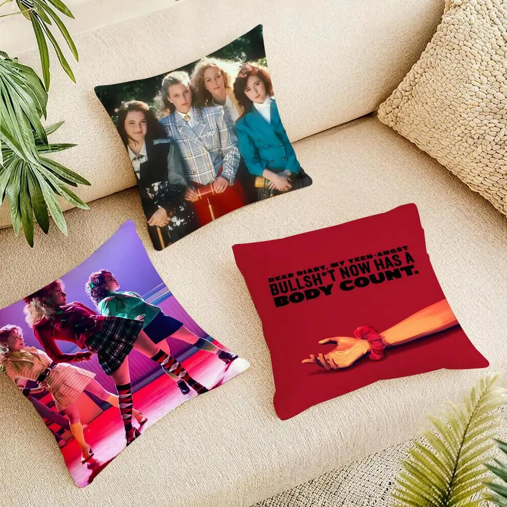 Dark Movie Heathers Cushion Cover Short Plush Pillowcase, Washable Wrinkle Resistant Cover for Bedroom Gift