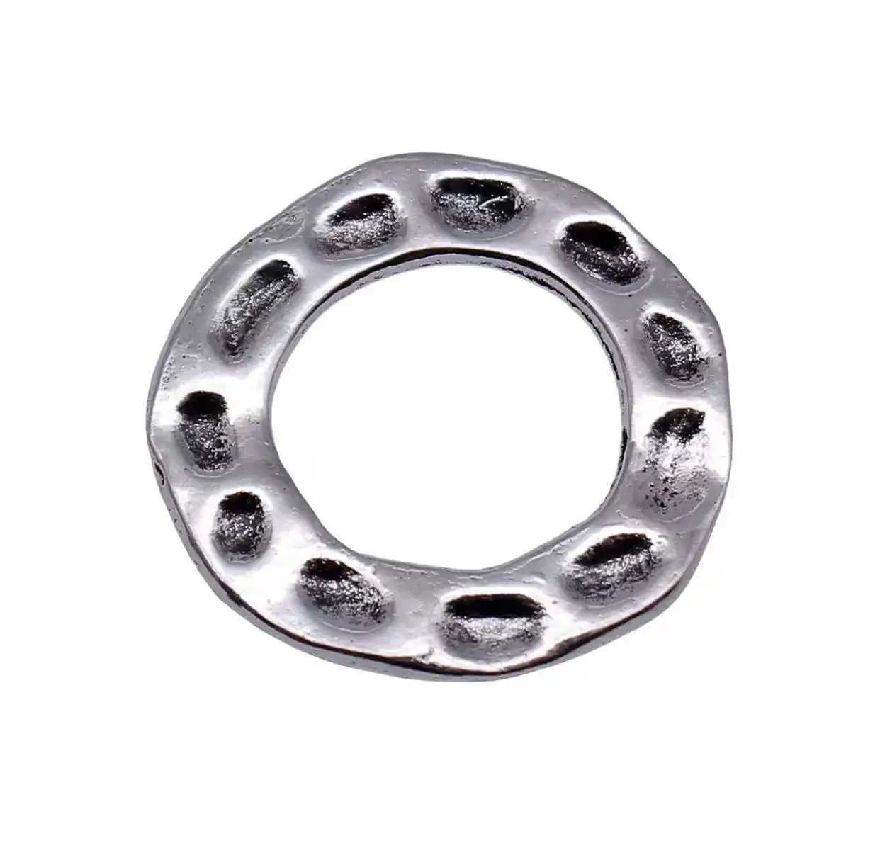 

10pcs 24mm handmade fitting Zinc alloy metal tibetan silver plated ring charm T0279