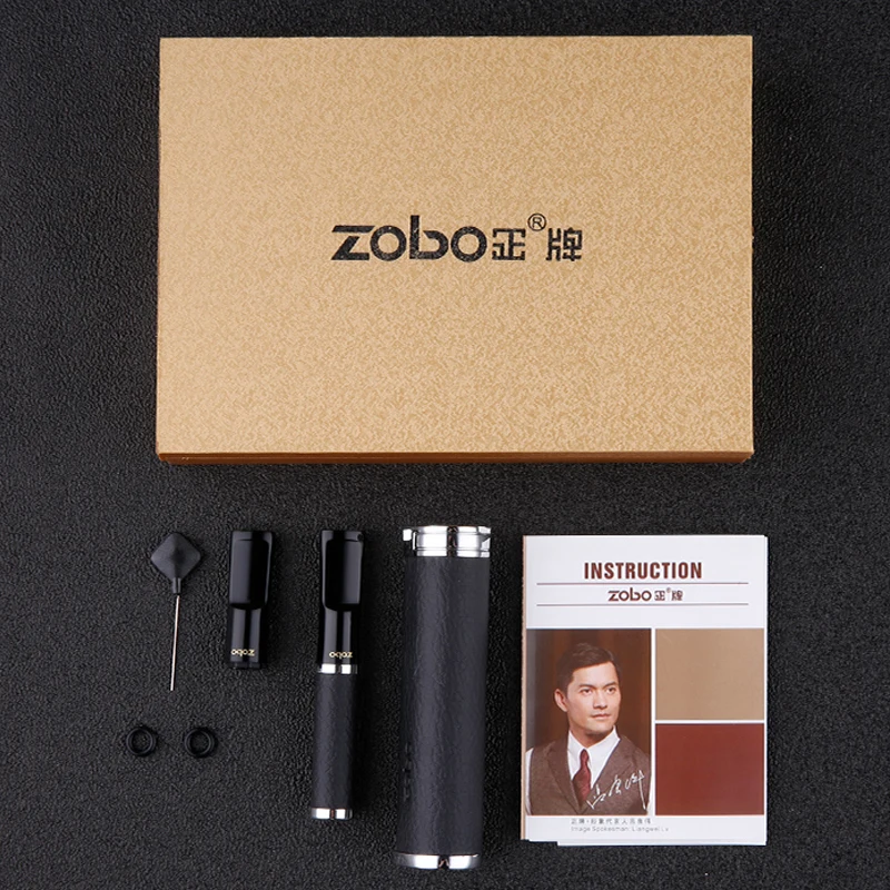 8mm/5mm Cigarette ZOBO Leather Metal Cigarette Holder Filter Set Brown Lung Filter Mouthpiece