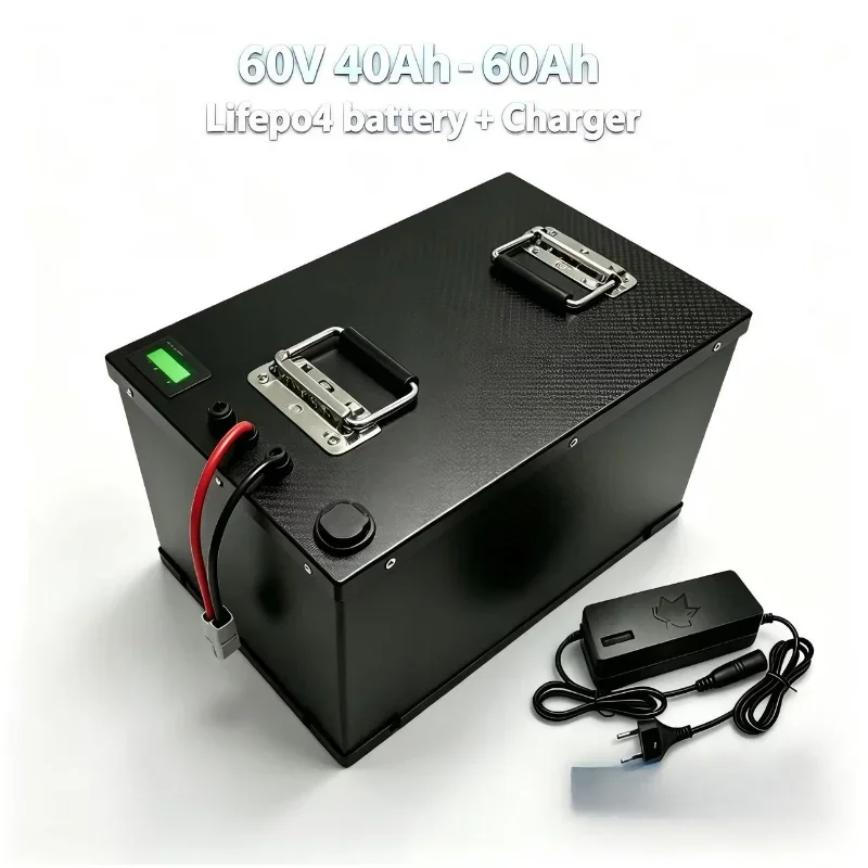 60V LiFePO4 Lithium Battery, High Capacity 45Ah/50Ah/60Ah, 6000+ Deep Cycles, Built-in BMS, Perfect for 3000W Mini Electric Tric
