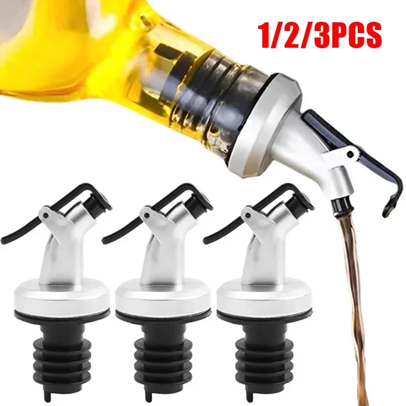 

New Kitchen Oil Bottle Stopper Liquor Dispenser Wine Pourer Lock Plug Sealing Leak-proof Nozzle Oil Pour Spout Cap Kitchen Tool