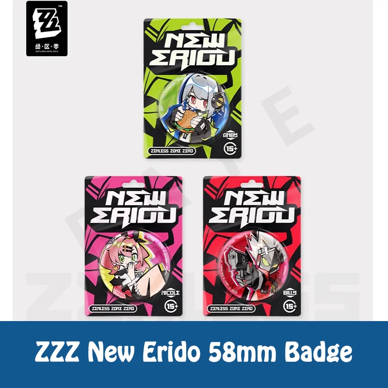 Original ZZZ New Erido Gentle House Q ver Badge Anby Nicole Billy 58mm Zenless Zone Zero in Stock