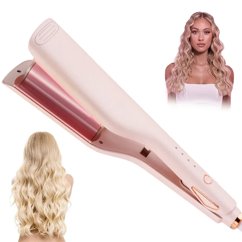 Haar Krultang Professionele 2 Vaten Grote Golf Krultang Keramische Krimptang Pluizige Rollen Loempia's Haar Volume Styling Tool