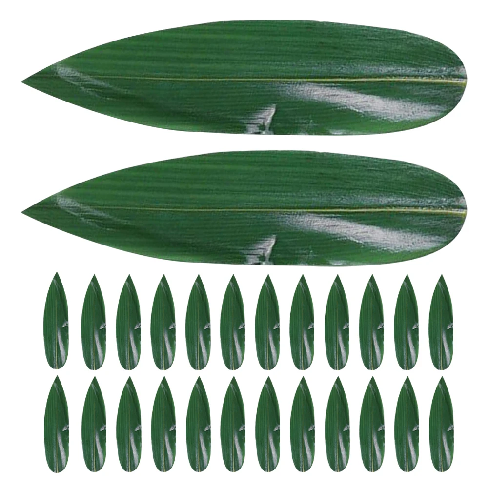 

100pcs Bamboo Leaf Japanese Style Sashimi Boat Platter Decorative Leaves Food Divider Mats For Restaurant Home Serving
