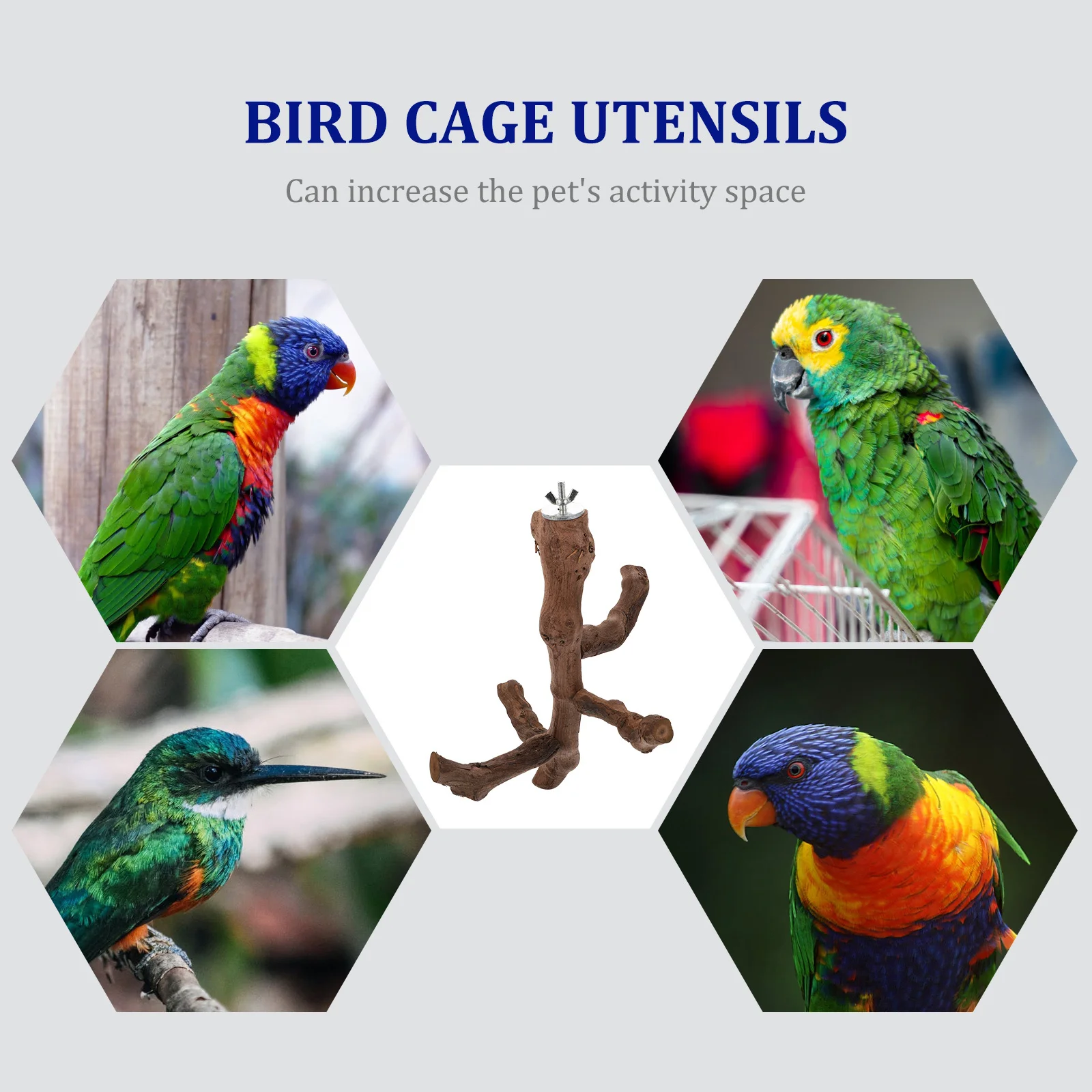 

Parrot Standing Rod Natural Wood Bite Resistant Bird Perch Stand Cage Accessories Activity Station Playing Stick