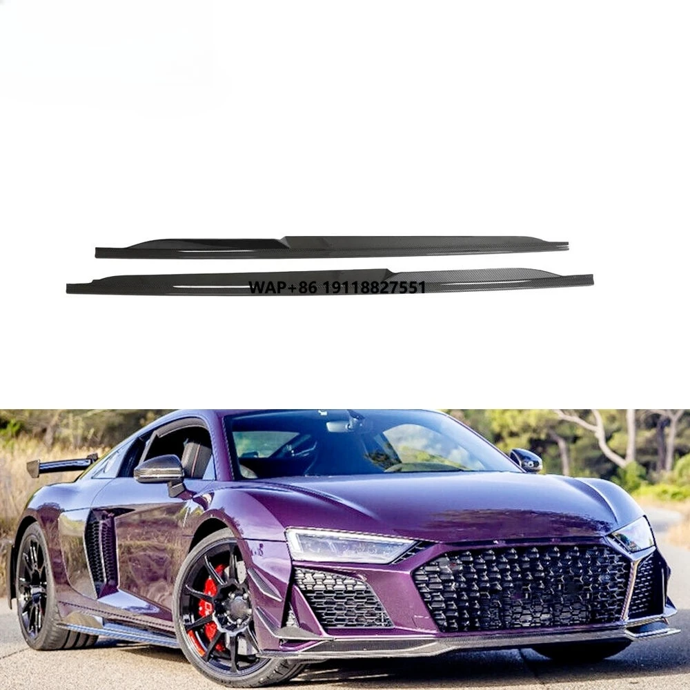 

High Glossy R8 Prepreg Dry Carbon Fiber Car Aero Side Blades For R8 V10 2023